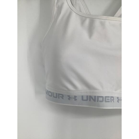 Under Armour Womens 2X White Crossback Mid Sports Bra Yoga Workout Active O2-11 - Picture 4 of 9